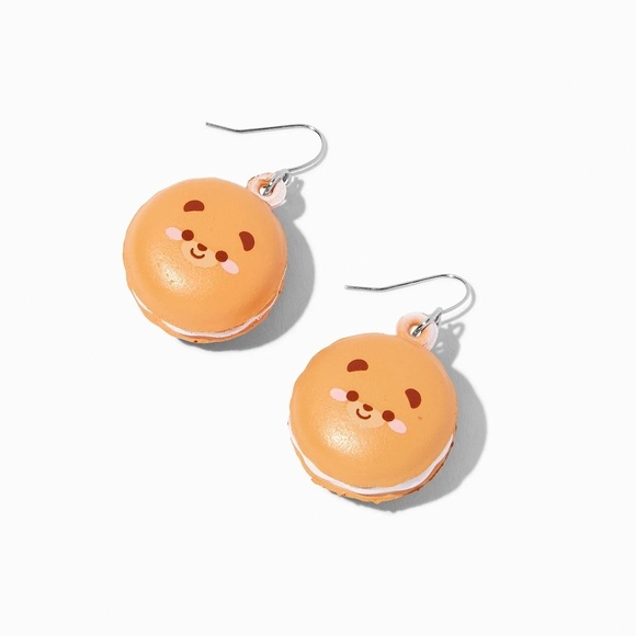Claire's Orange Squish Bear Macaron 1” Drop Earrings - Picture 1 of 7